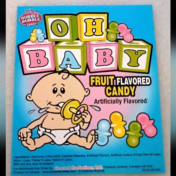 2 Dubble Bubble Oh Baby Fruit Candy Machine Vending Display Card 2000s NOS NEW - Picture 5 of 6